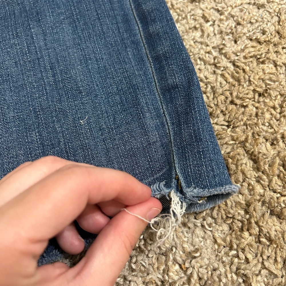 Madewell Distressed Medium Blue High Riser Skinny Jeans Cotton Size 28 Preppy - Picture 4 of 11